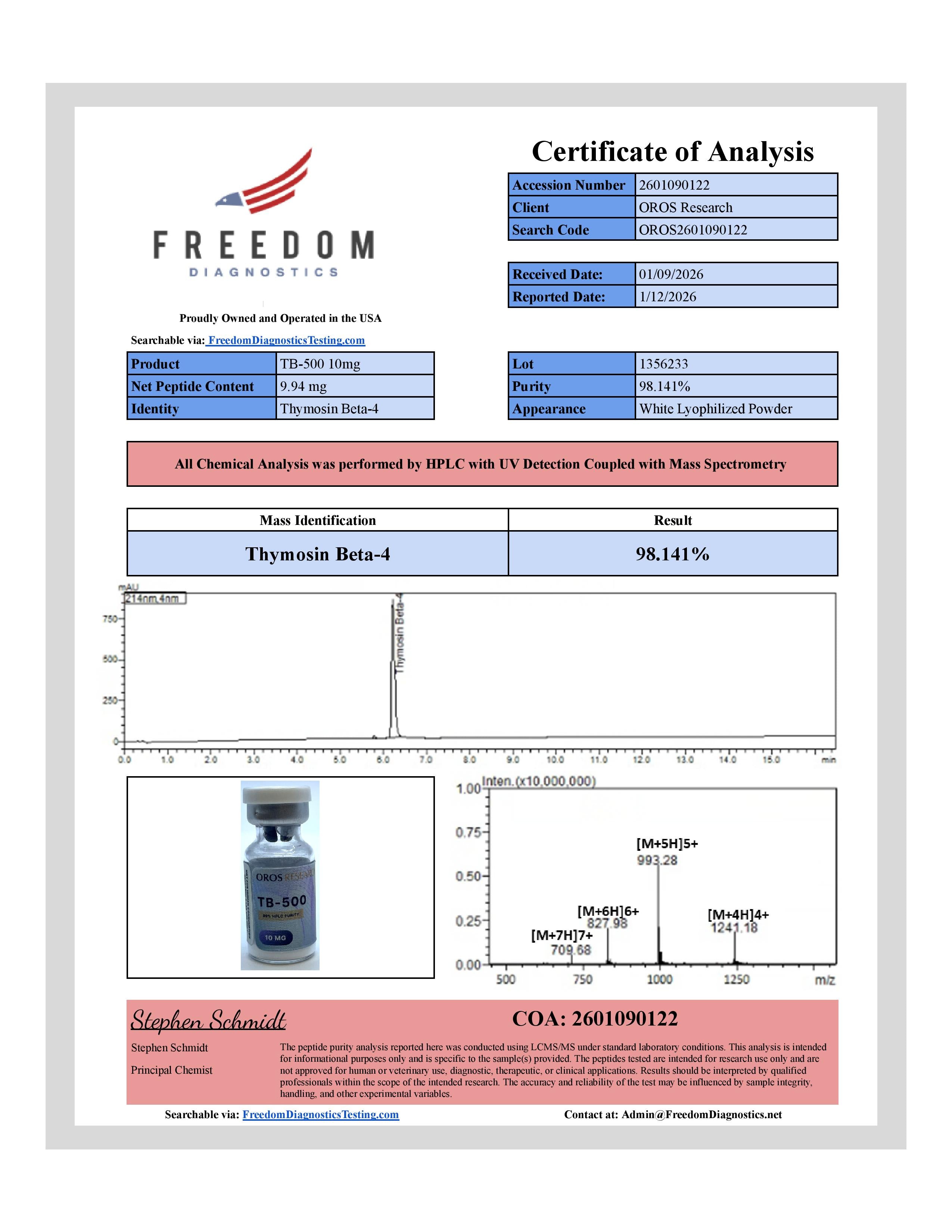 TB-500 (Thymosin Beta-4) 10mg - OROS Research