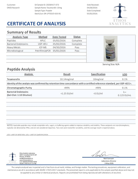 Tesamorelin 10mg - OROS Research