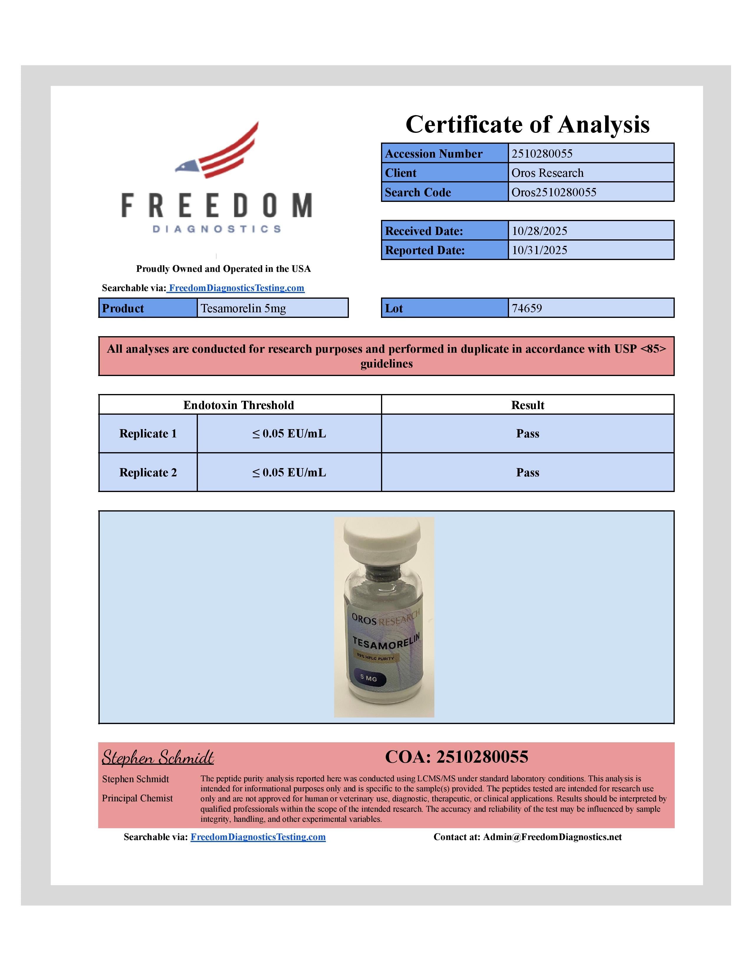 Tesamorelin 5mg - OROS Research