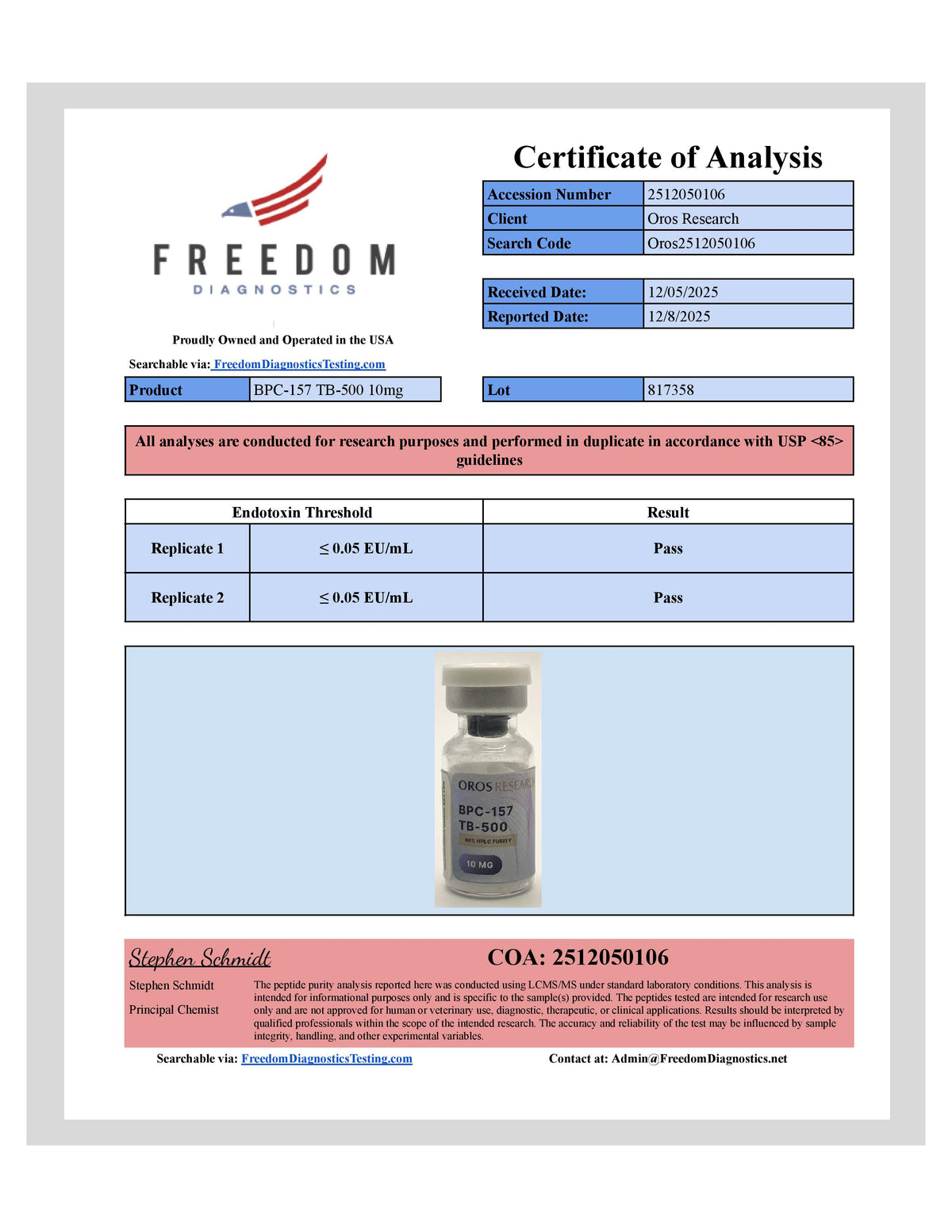 Wolverine - BPC-157 5mg, TB-500 5mg (10mg Blend) - OROS Research