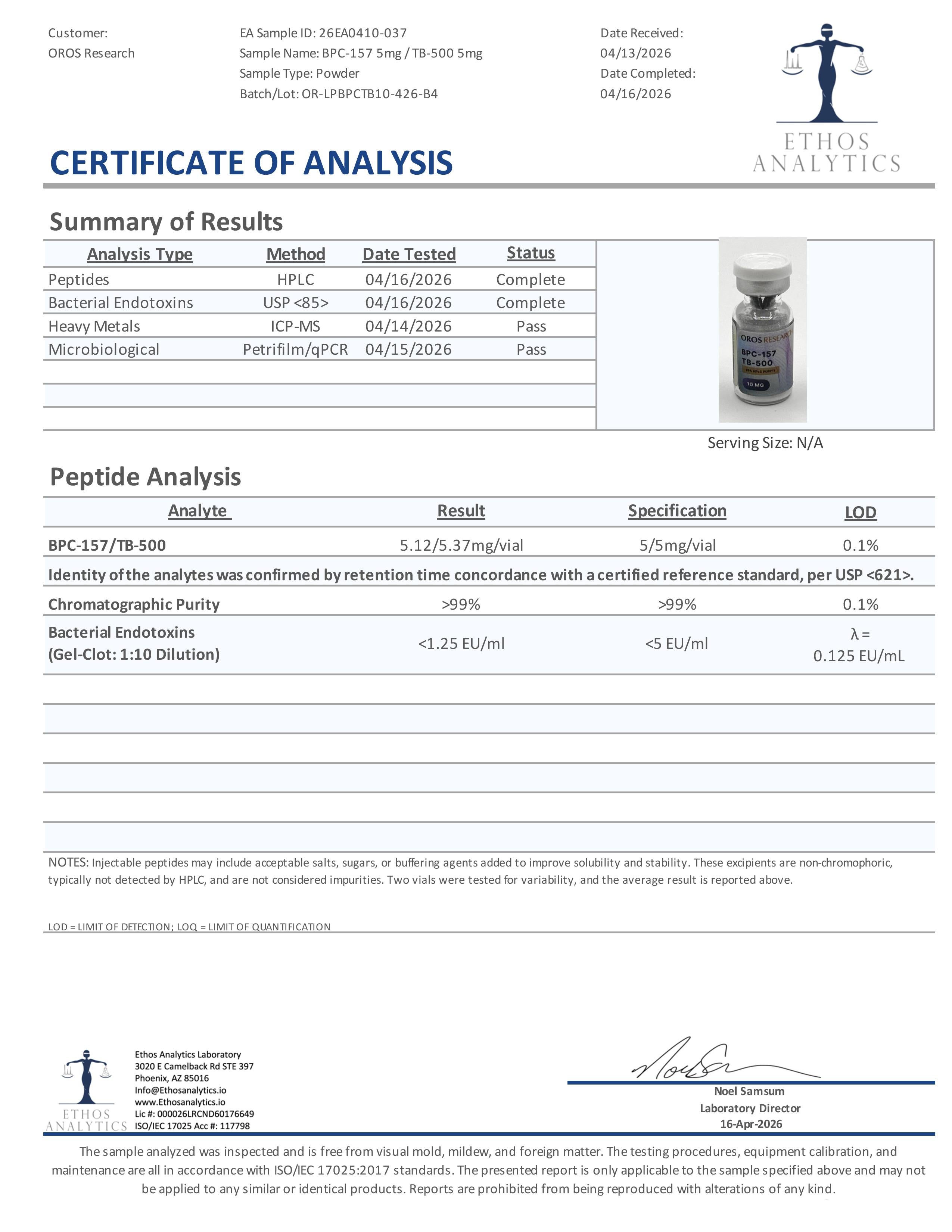 Wolverine - BPC-157 5mg, TB-500 5mg (10mg Blend) - High-Purity, U.S.-Made  Research Peptides